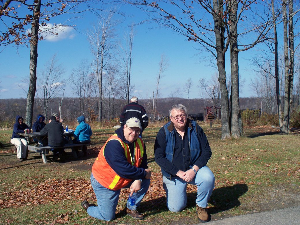 Wayne Parsons and Dan Page at Kinzua Bridge State Park during a Knox and Kane Railroad excursion