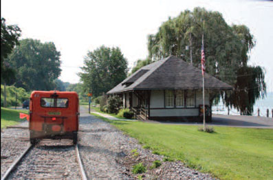 Railcar at Cayuga Lake on Finger Lakes RR