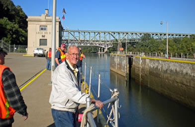 Harvey inspecting the locks on the Allegheny River