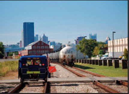 John Brown approaching downtown Pittsburgh, Pennsylvania