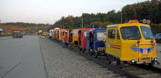 Railcars lined up at the Safe Handling intermodal yard