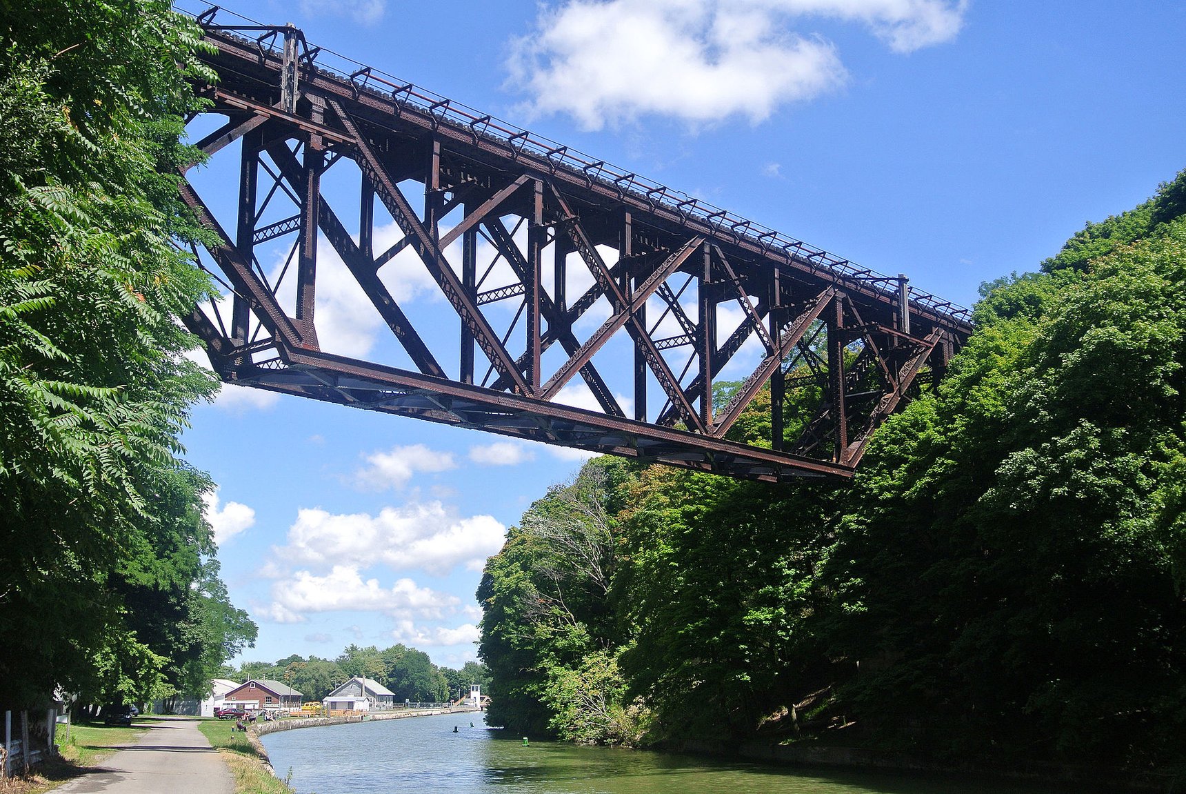 Falls Road Railroad Upside down Bridge Lockport New York