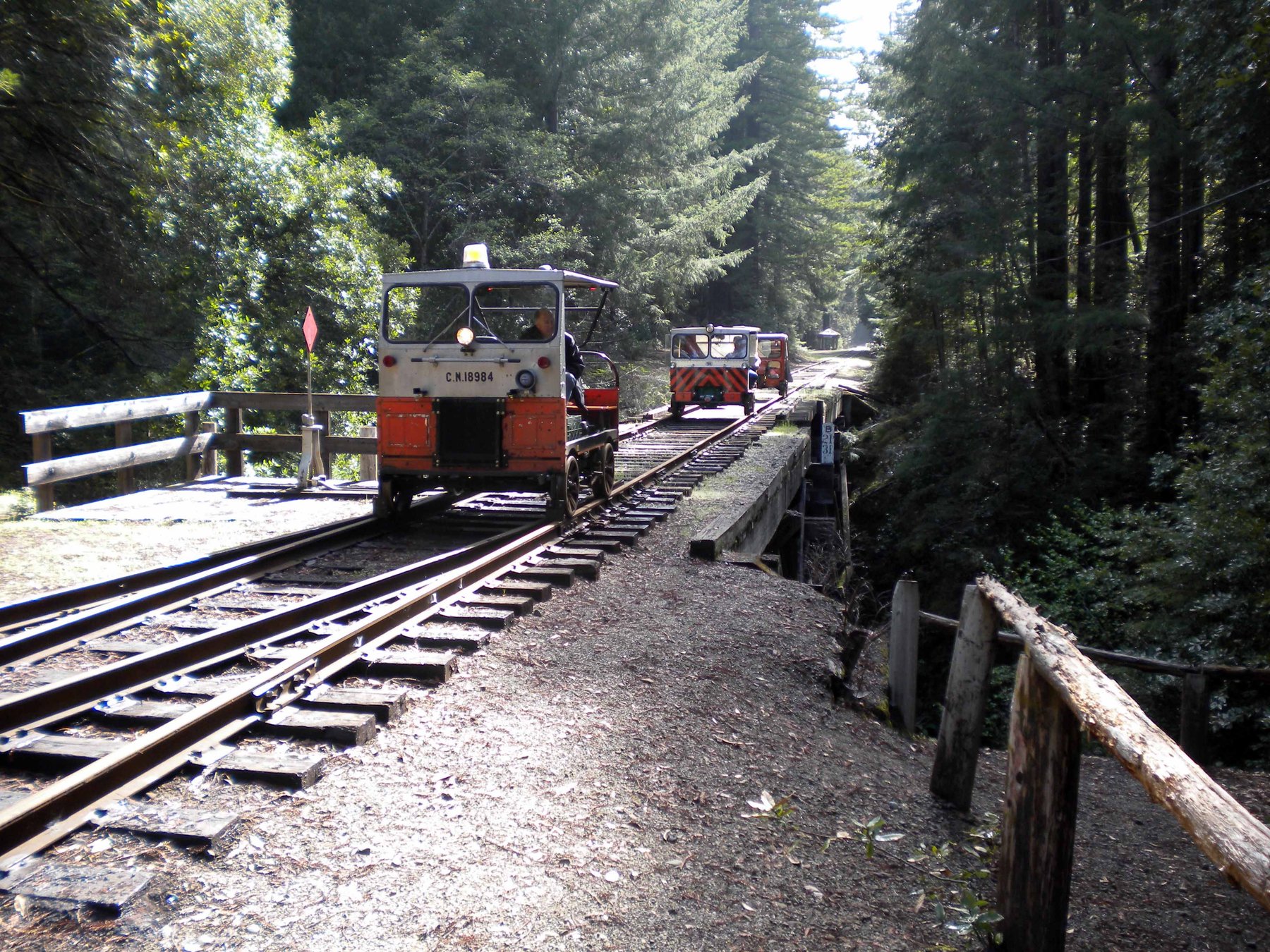 Railcars arriving at Northspur for a morning rest stop