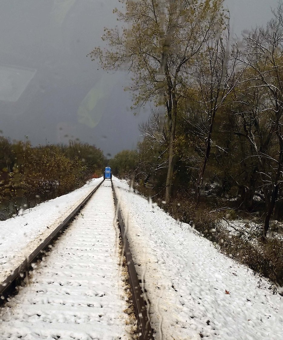 Following distance increased due to snowfall
