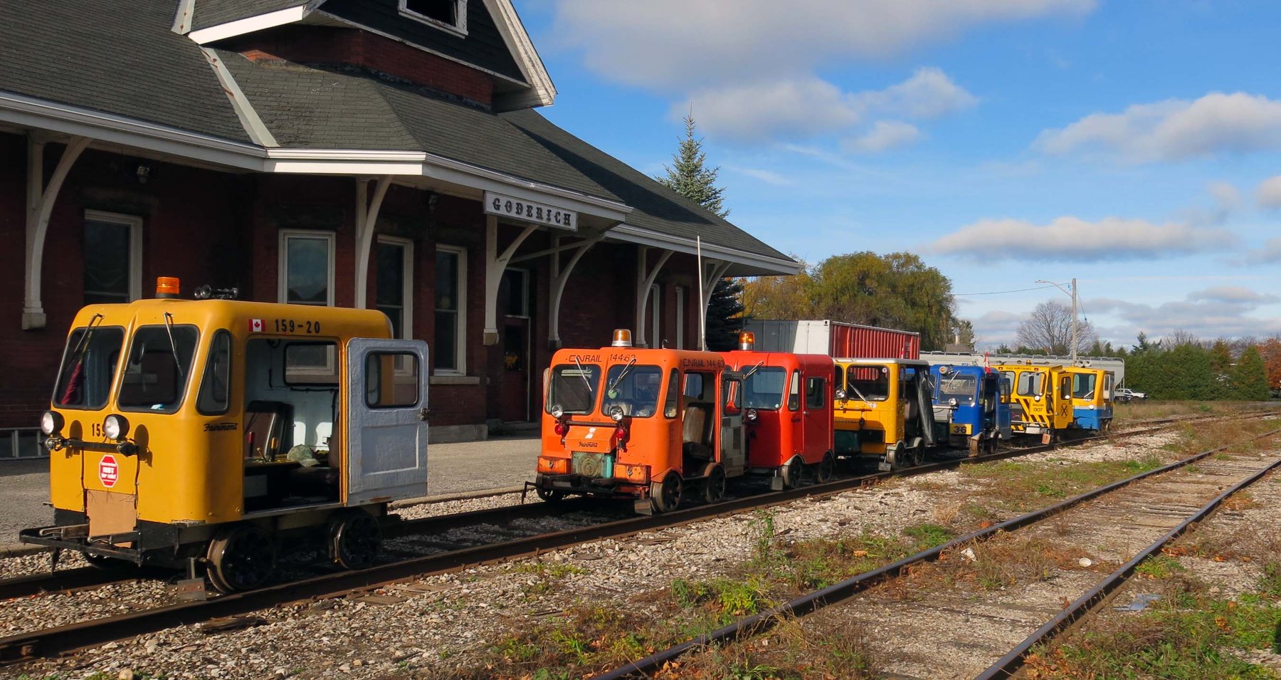 Railcars lined up at Goderich, Ontario