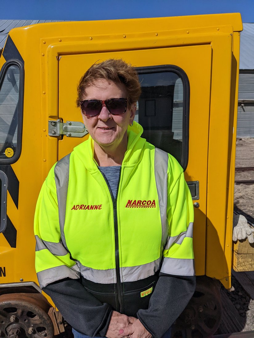 Adrianne ready to operate Rail Car 007 on the Columbia Basin Railroad