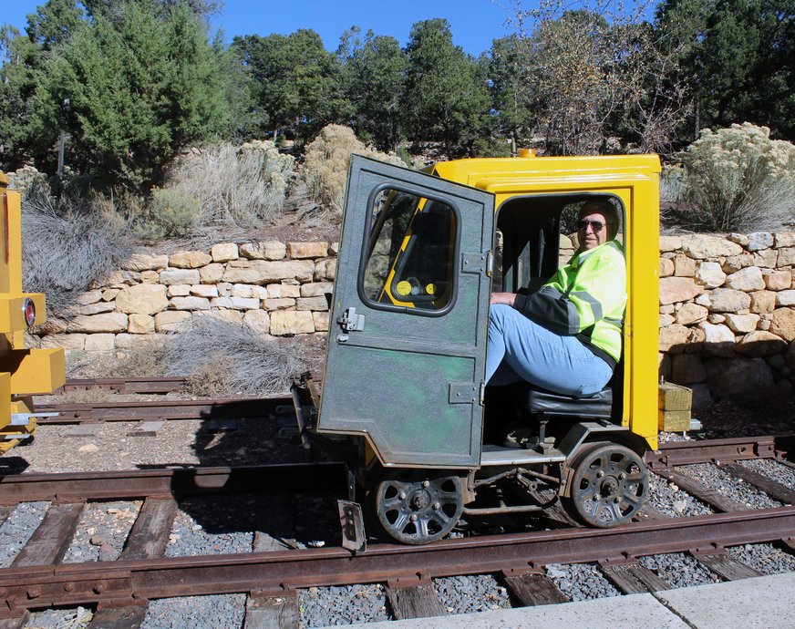 Dan Page in Rail Car 007 at Grand Canyon Station