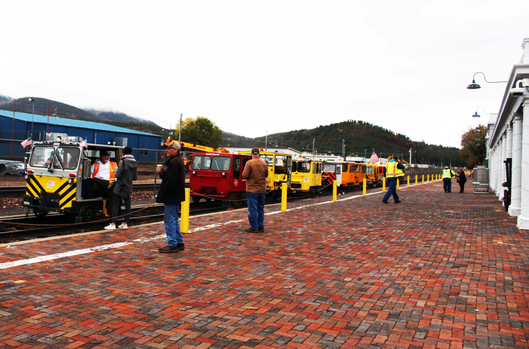 Railcars lined up and ready to leave Williams Station, Arizona