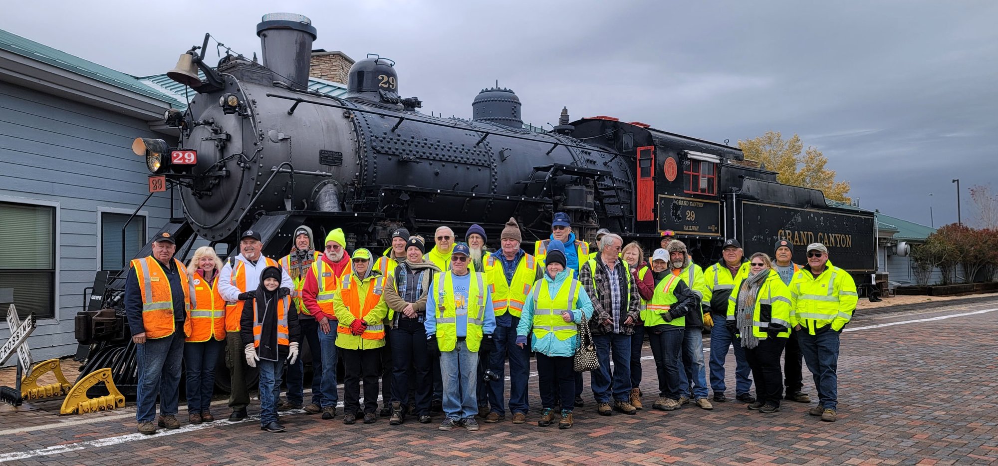 Excursion group ready to go at Williams Station, photographed by Janelle Tilley