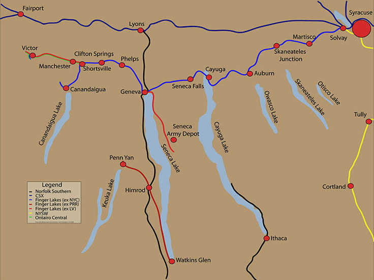 The Finger Lakes Railway System Map